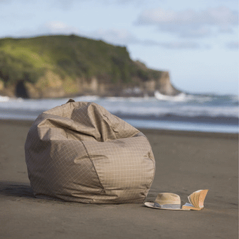 Citta Grid Bean Bag Taupe/Cream 300L 90x52x120cmh