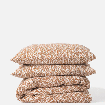 Citta Forget Me Not Organic Cotton Duvet Cover - Toffee/Nougat