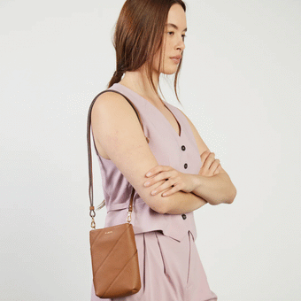 Saben Maggie Crossbody - Tan Bias