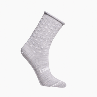 Lamington Merino Wool Roll Top Crew Socks | WOMAN | Powder