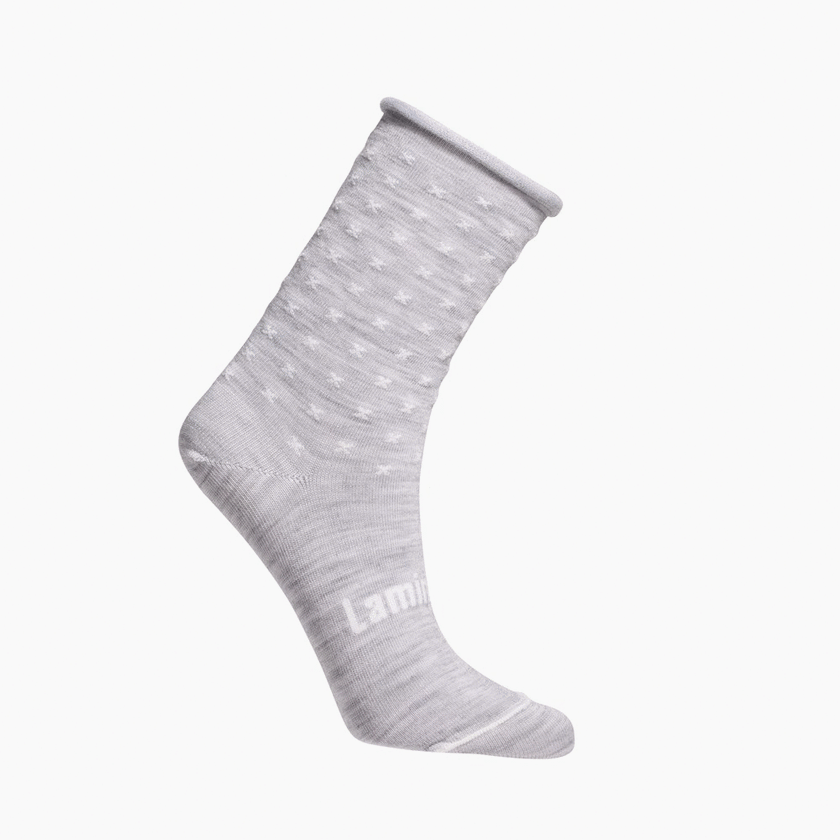 Lamington Merino Wool Roll Top Crew Socks | WOMAN | Powder