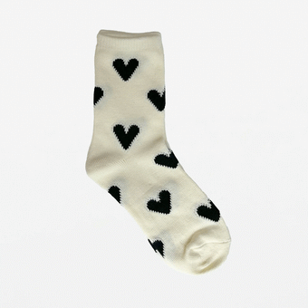 Stella + Gemma Sock Hearts - White