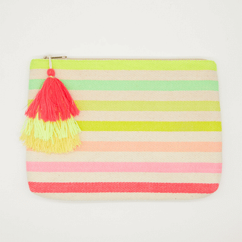 Stella + Gemma Large Pouch - Coloured Stripes