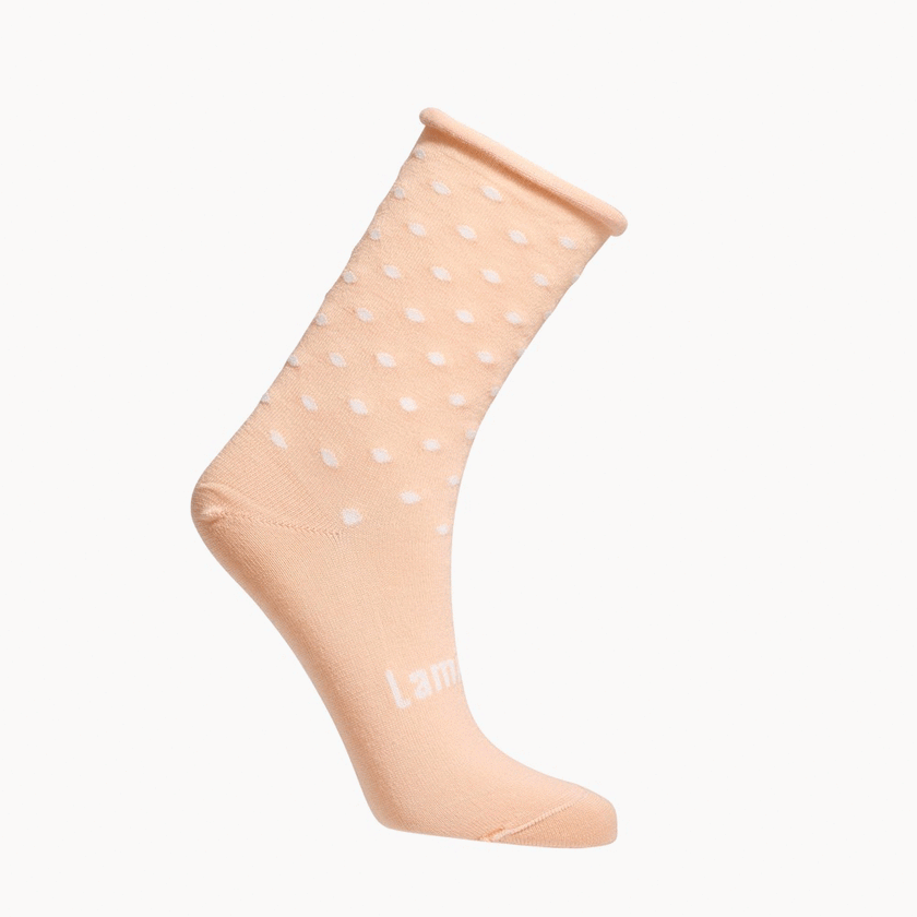 Lamington Merino Wool Roll Top Crew Socks | WOMAN | Lychee