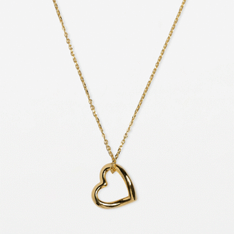 Stella + Gemma Necklace Heart Outline - Gold