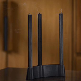 Citta Channel Candle Holder - Triple 25.78x7.21x6cmh
