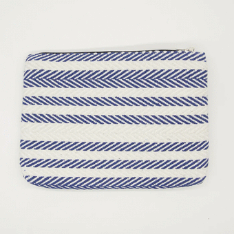 Stella + Gemma Large Pouch Navy Herringbone