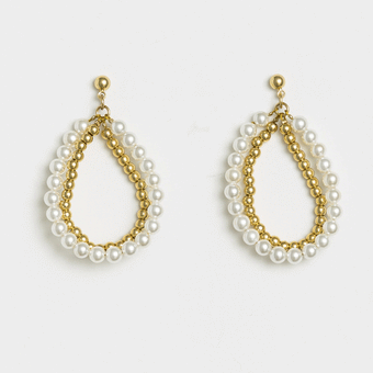Stella + Gemma Boho Pearl Hoop Earrings