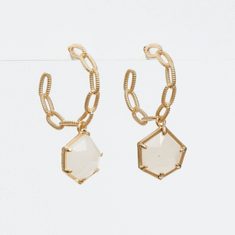 Stella + Gemma Chain Hoop W/Gold Rose Hex