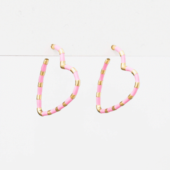 Stella + Gemma Heart Earrings Pink/Gold