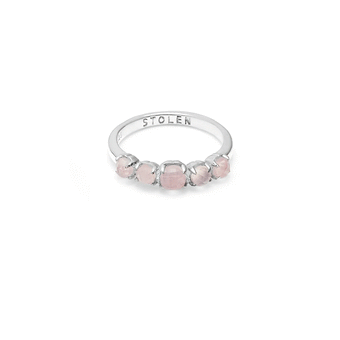 Stolen Girlfriend Halo Cluster Ring - Rose Quartz