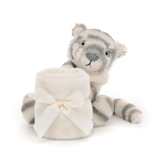 Jellycat Bashful Snow Tiger Soother Grey & White 13x34x34cm