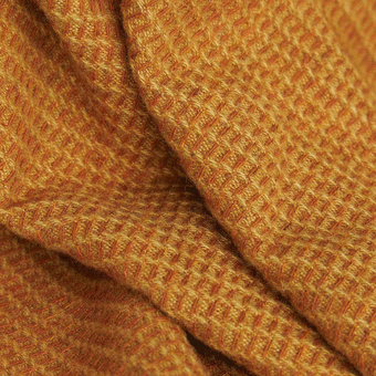 Citta Waffle Wool Blanket - Honey/Orange Peel 150x180cm