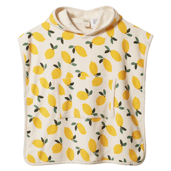 Nature Baby Poncho Towel - Lemon Print