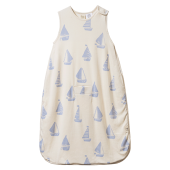 Nature Baby Organic Cotton & Merino Sleeping Bag - Regatta Blue Print