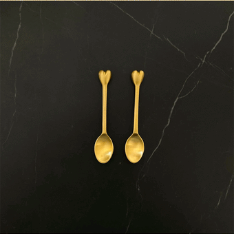Nel Lusso Heart Teaspoon - Brass