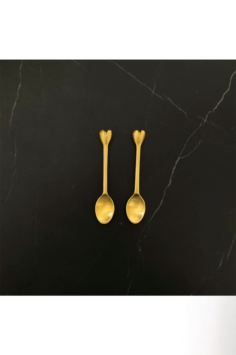 Nel Lusso Heart Teaspoon - Brass
