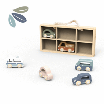 Speedy Monkey Car Display Case with 6 Vehicles