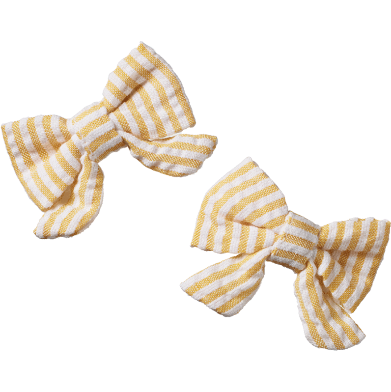 Nature Baby Bow Hair Clips 2 Pack - Golden Stripe