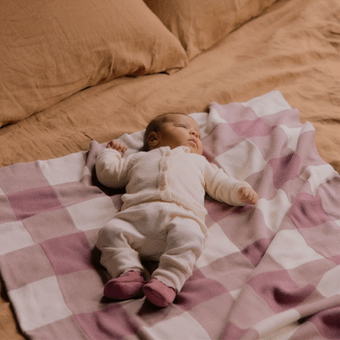 Nature Baby Dune Blanket - Rhubarb Check