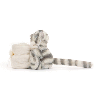 Jellycat Bashful Snow Tiger Soother Grey & White 13x34x34cm