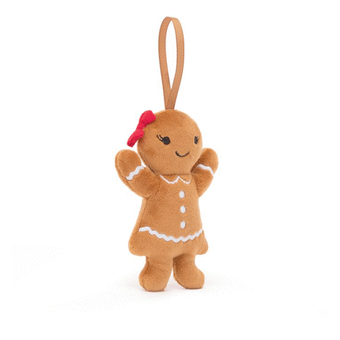 Jellycat Festive Folly Gingerbread Ruby Beige 2x6x10cm