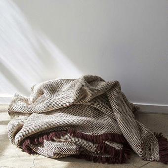 Citta Hutt Wool Throw - Mulberry/Natural 140x180cm