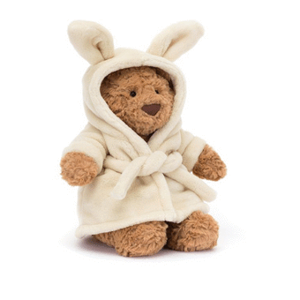 Jellycat Bartholomew Bear Bathrobe Brown 8x12x26cm