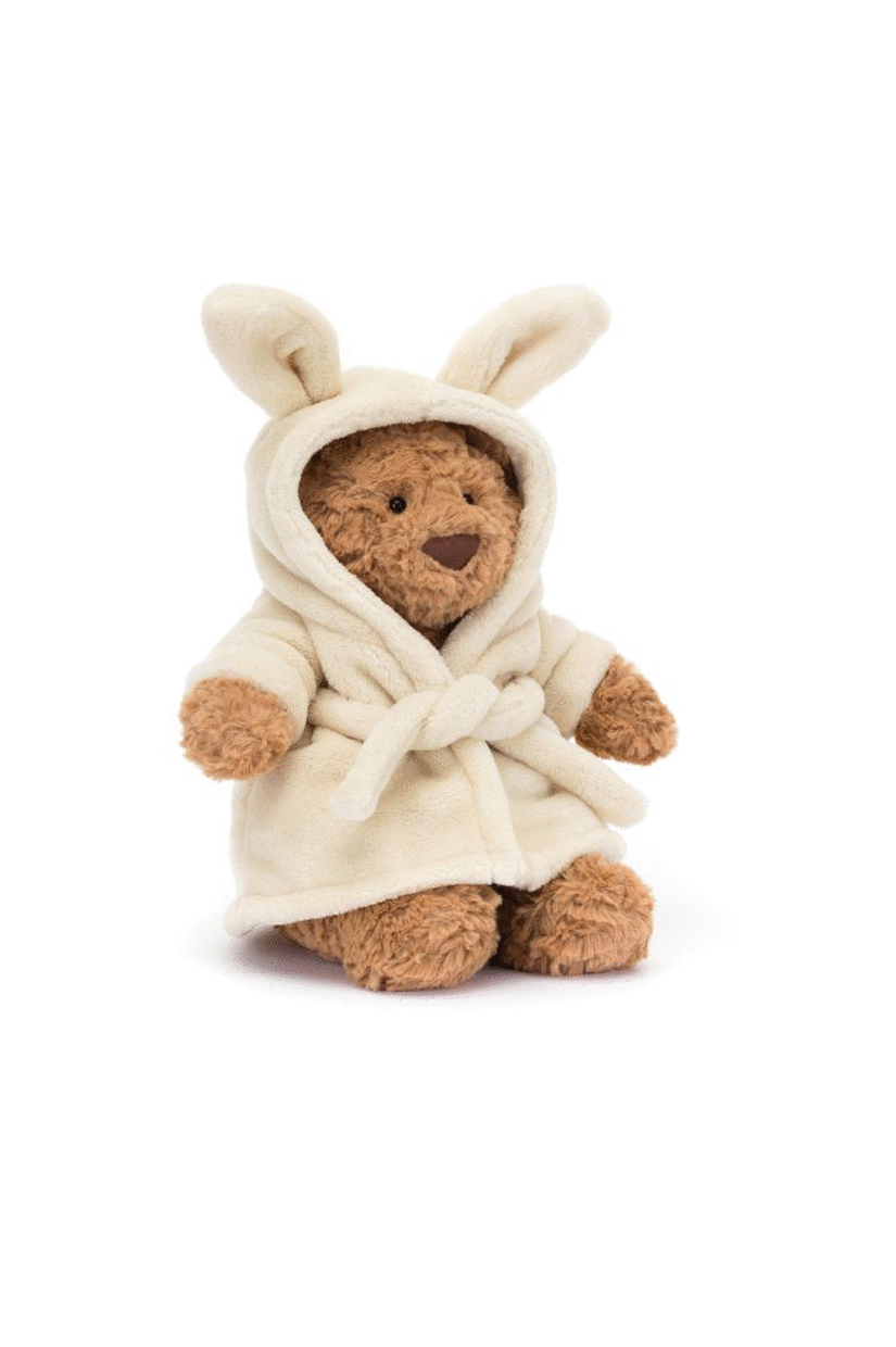 Jellycat Bartholomew Bear Bathrobe Brown 8x12x26cm