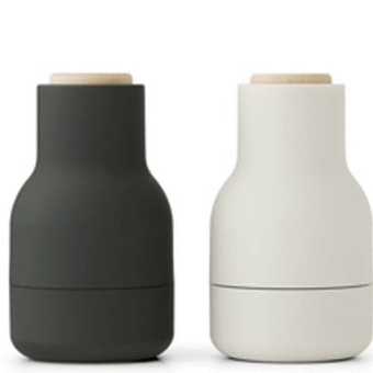 Audo Bottle Grinder Small - Ash / Carbon w. Beech Lid, 2 Pack