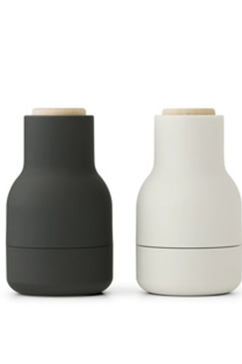 Audo Bottle Grinder Small - Ash / Carbon w. Beech Lid, 2 Pack