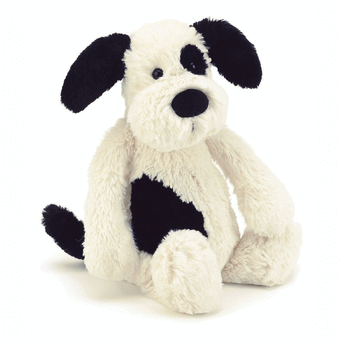 Jellycat Bashful Black & Cream Puppy Original (Med) Cream 9x12x31cm