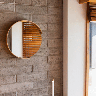 Citta Segment Mirror - Natural Oak S 35cmdiax5cmh