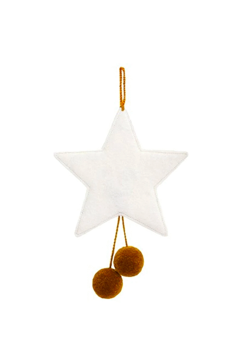 Muskhane Felt Star with Pom Pom's