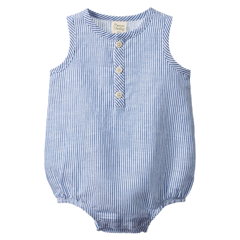Nature Baby Cedar Suit Linen - Blue Stripe