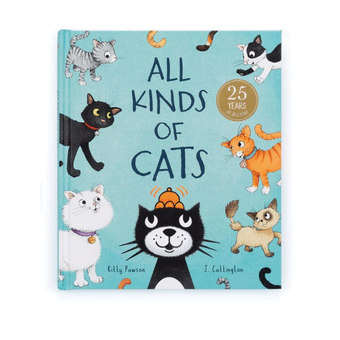 JELLYCAT ALL KINDS OF CATS BOOK PURPLE 2X22X19CM