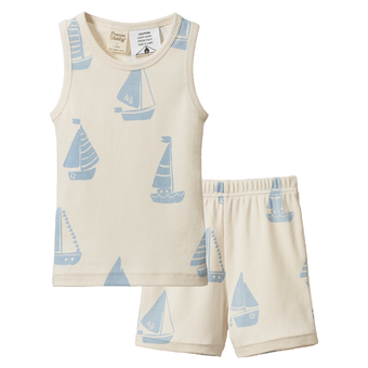Nature Baby Singlet Pyjama Set - Regatta Blue