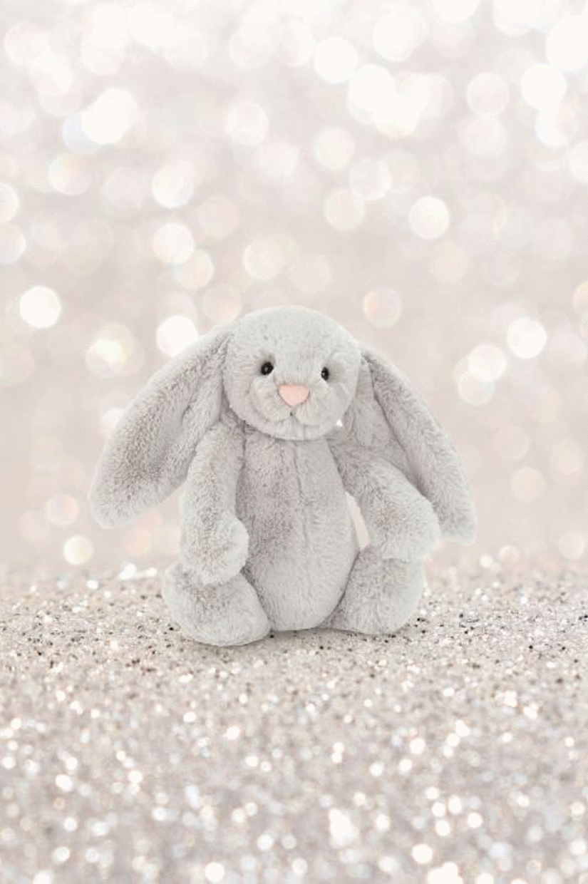 JELLYCAT BASHFUL SILVER BUNNY ORIGINAL (MED) GREY 9X12X31CM