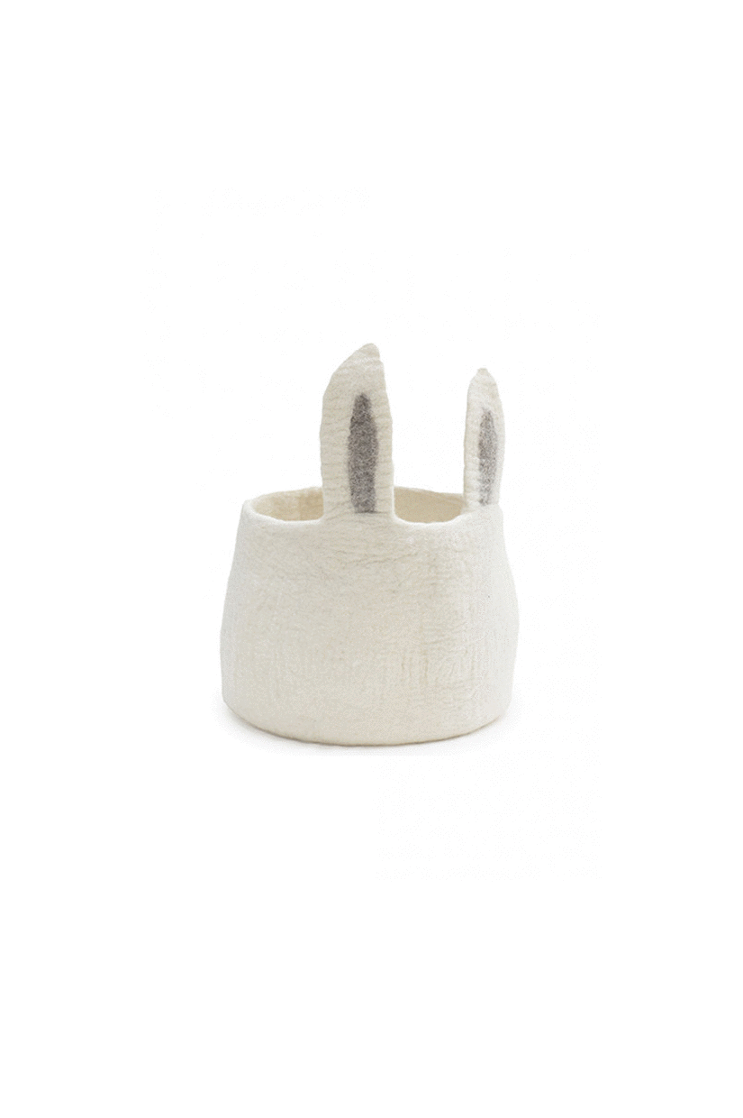 Muskhane Bunny Pasu Basket 100% Felt - 30cmdiax26cmh