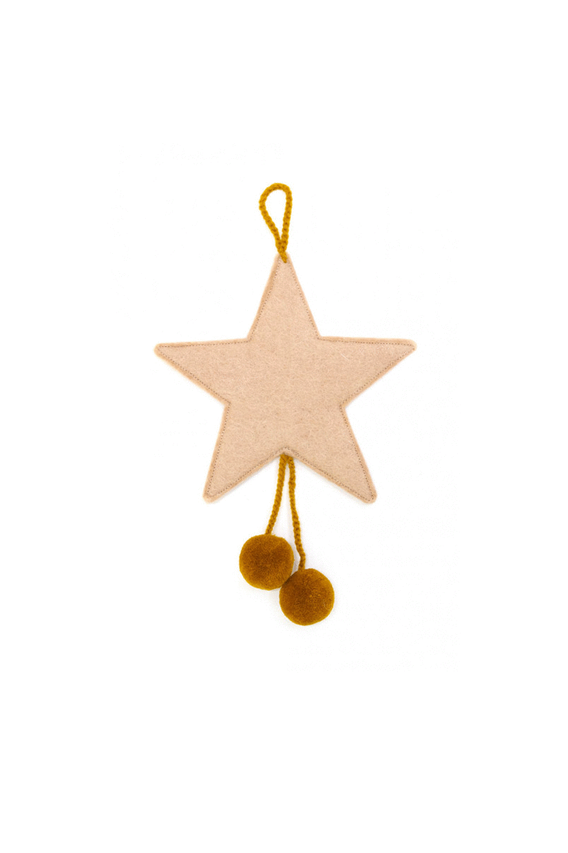 Muskhane Felt Star with Pom Pom's