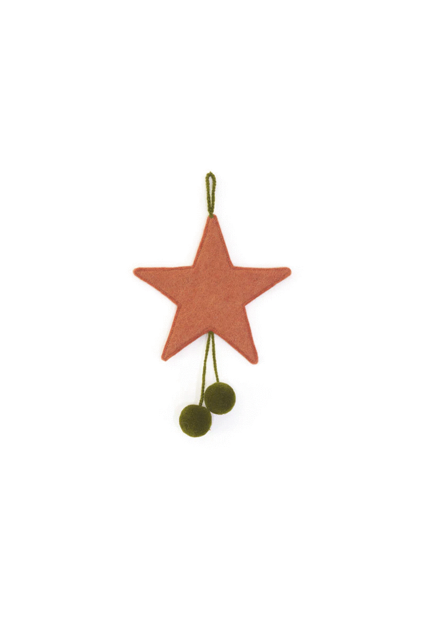 Muskhane Felt Star with Pom Pom's