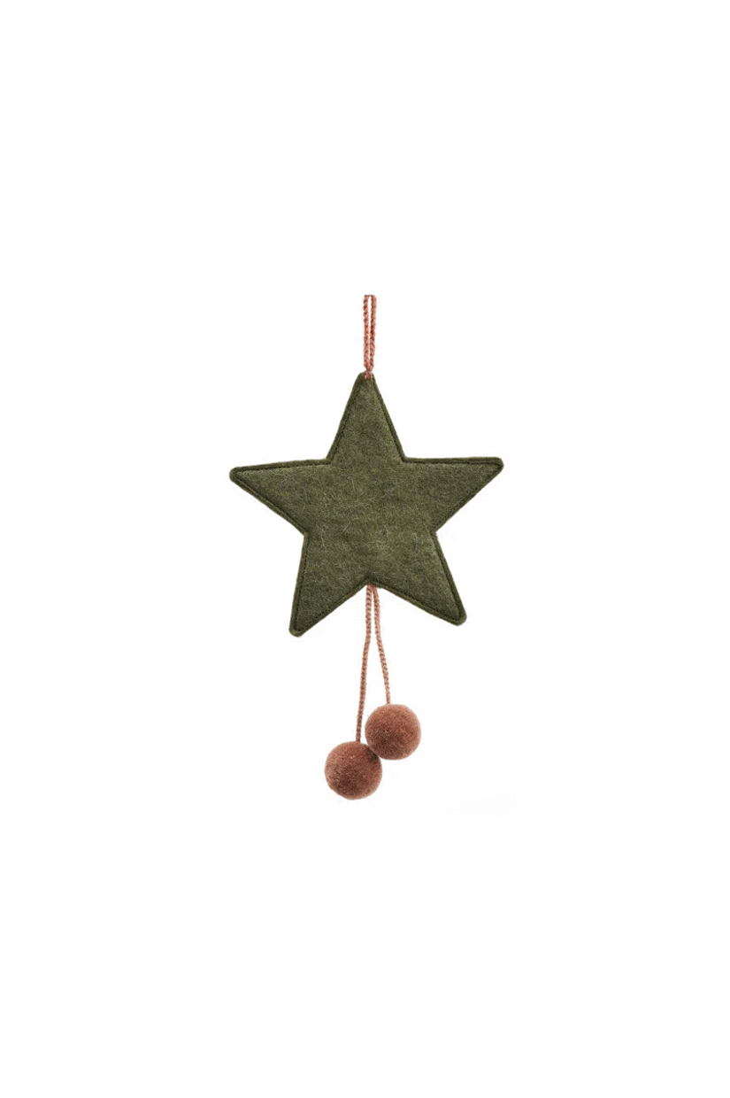 Muskhane Felt Star with Pom Pom's