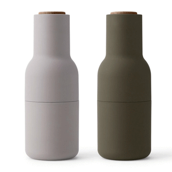 Menu Bottle Grinder - Green/Beige w Walnut Lid 2-Pack