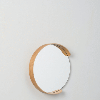 Citta Segment Mirror - Natural Oak S 35cmdiax5cmh