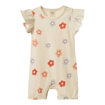 Nature Baby Tilly Suit - Flora Stamp Print