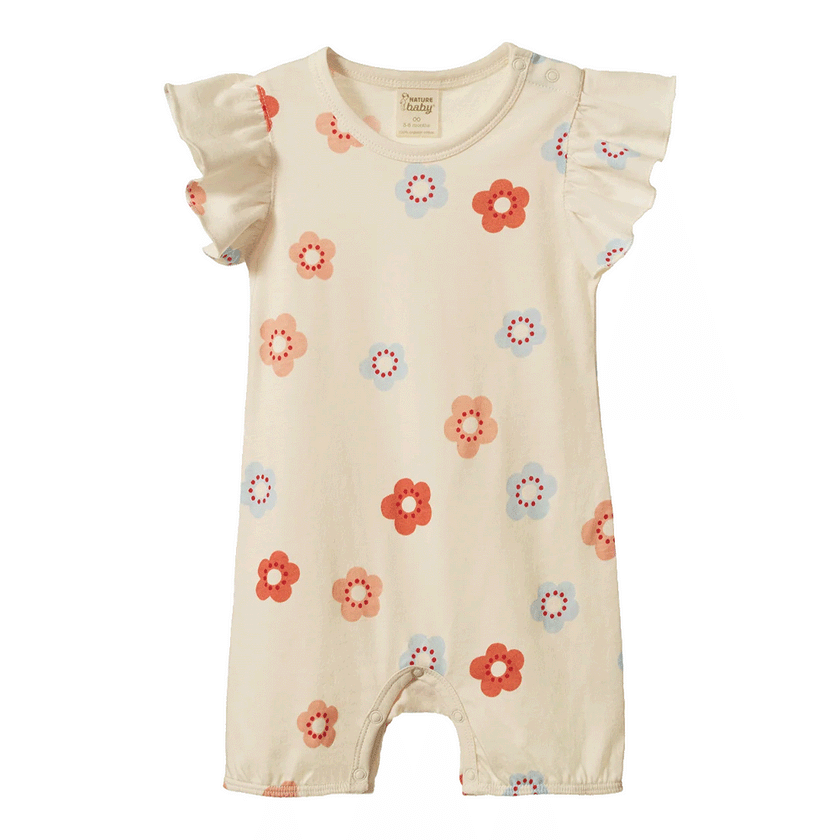Nature Baby Tilly Suit - Flora Stamp Print