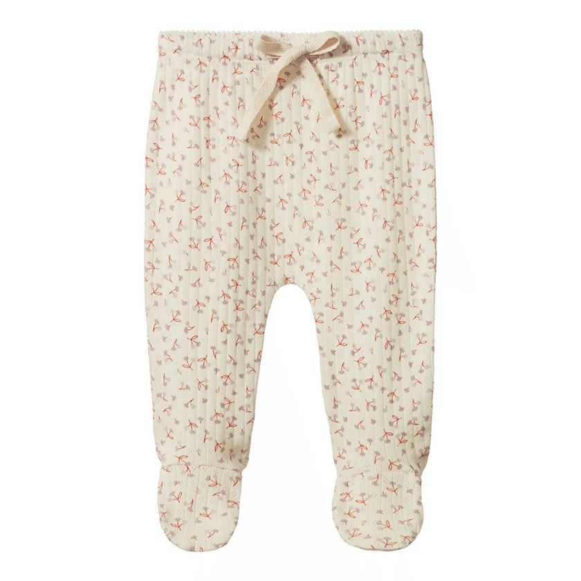 Nature Baby Footed Rompers Pointelle - Dandelion Print