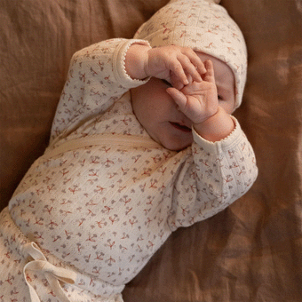 Nature Baby Knotted Beanie Pointelle - Dandelion Print