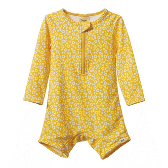 Nature Baby One Piece Bathing Trunks - Kitchen Garden Freesia Print