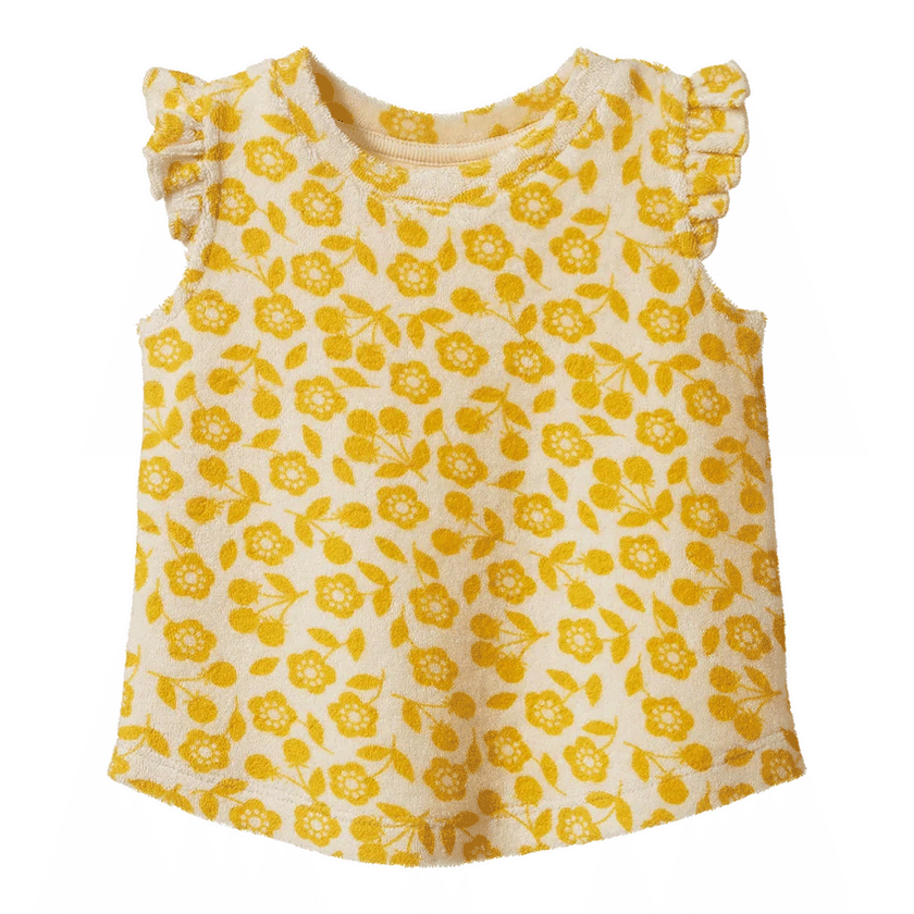 Nature Baby Fleur Bodysuit Terry - Kitchen Garden Freesia Print